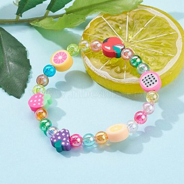 Transparent Acrylic Beads Stretch Kids Bracelets(BJEW-JB06326)-3