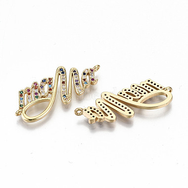 Brass Micro Pave Colorful Cubic Zirconia Links Connectors(ZIRC-S067-221-NF)-2