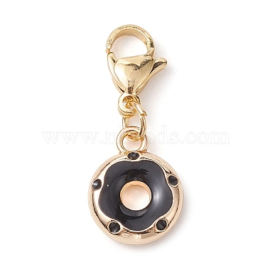 Donut Alloy Enamel Pendant Decorations(HJEW-JM01913)-4