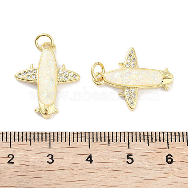 Brass Micro Pave Clear Cubic Zirconia Pendants(KK-L213-036G)-3