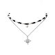Clear Cubic Zirconia Star Pendant Necklaces Set(NJEW-JN04150)-4