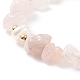 Bracelet coulissant en perles de quartz rose naturel et perles(BJEW-JB08334-02)-4