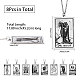 8Pcs 8 Style 201 Stainless Steel Tarot Card Pendant Necklace with 304 Stainless Steel Chains(NJEW-AB00023)-2