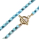 Cube Natural Apatite & Turquoise Beaded Necklaces for Women(NJEW-T017-07G)-3