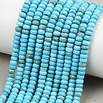 Natural Magnesite Beads Strands, Dyed & Heated, Rondelle, Faceted, Turquoise, 4x2mm, Hole: 0.8mm, about 172pcs/strand, 15.35''(39cm)(G-Z143-F01-01B)