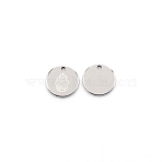 304 Stainless Steel Pendants, Flat Round with Ice-cream Pattern, Stainless Steel Color, 11.5x1mm, Hole: 1.4mm(STAS-CJC0003-44)