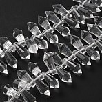 Transparent Glass Beads Strands, Bullet, Clear, 20x8mm, Hole: 1.2mm, about 100pcs/strand, 19.49''(49.5cm)(GLAA-WH0039-48D)