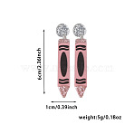 Back to School Acrylic Dangle Stud Earrings, Platinum, Pen, 60x10mm(FS-WGAA197-06)