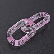 Transparent Acrylic Linking Rings, Quick Link Connectors, for Cable Chains Making, Oval, Pearl Pink, 27x16.5x4mm, Inner Diameter: 7.5x18mm(OACR-N009-013B-14)