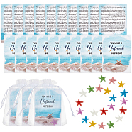 DIY Starfish Smiling Wisdom Thank You Gift Kit, Inicluding Starfish Resin with Glitter Powder Cabochons, Paper Card, Organza Gift Bags, Mixed Color(DIY-OC0009-66)