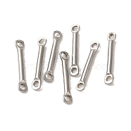 304 Stainless Steel Links, Bar Connector Charms, Stainless Steel Color, 15x2.5x1.5mm, Hole: 1.4mm(STAS-Q323-05A-P)