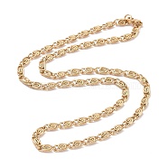 Ion Plating(IP) 304 Stainless Steel Lumachina Chain Necklaces, with Lobster Claw Clasps, Golden, 19.76 inch(50.2cm)(NJEW-F297-01G)