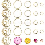 CHGCRAFT 32Pcs 4 Style Alloy Linking Rings, Long-Lasting Plated, Twisted Round Ring, Light Gold, 17~40x16~43x2~2.7mm, Inner Diameter: 12.8~36x12~36.5mm, 8pcs/style(FIND-CA0006-01)