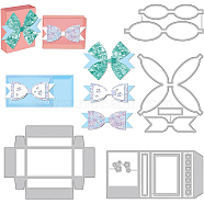 4Pcs 4 Styles Carbon Steel Cutting Dies Stencils, for DIY Scrapbooking, Photo Album, Decorative Embossing Paper Card, Stainless Steel Color, Matchbox with Bowknot, Mixed Patterns, 55~117x98~143x0.8mm, 1pc/style(DIY-WH0309-810)