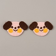 Animal Polyester Knitted Appliques, Costume Hat Bag Ornament Accessories, Dog Pattern, 28x46x2.5mm(DIY-WH0399-42K)