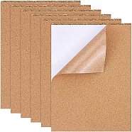 Cork Insulation Sheets, with Adhesive, Rectangle, Peru, 30x21x0.1cm(DIY-BC0009-21)
