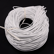 Cowhide Leather Cord, Leather Jewelry Cord, Jewelry DIY Making Material, Round, Dyed, White, 1.5mm(X-LC-1.5MM)