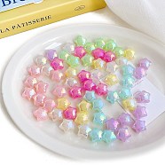 Opaque Acrylic Beads, Imitation Jelly, Faceted, Star, Mixed Color, 19.2x20.2x12.4mm, Hole: 7mm(OACR-F010-20)