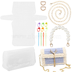 DIY Plastic Knitting Crochet Bag Making Kits, 1Pc Plastic Imitation Pearl Round Beaded Bag Extender Chains and 1Pc Alloy Twisted Chain Purse Chains, Mixed Color(DIY-CP0012-65)