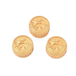 925 Sterling Silver Beads, Hollow, Flat Round, Real 18K Gold Plated, 6.5x3mm, Hole: 1.2mm(STER-P060-22G)