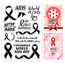PVC Plastic Stamps, for DIY Scrapbooking, Photo Album Decorative, Cards Making, Stamp Sheets, Awareness Ribbon Pattern, 16x11x0.3cm(DIY-WH0167-56-1140)