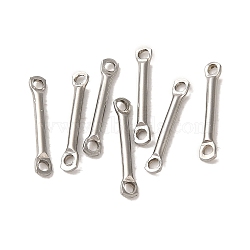 Non-Tarnish 304 Stainless Steel Links, Bar Connector Charms, Stainless Steel Color, 15x2.5x1.5mm, Hole: 1.4mm(STAS-Q323-05A-P)