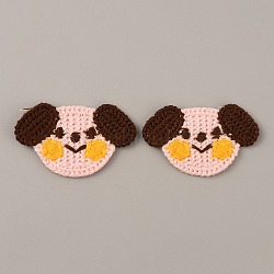 Animal Polyester Knitted Appliques, Costume Hat Bag Ornament Accessories, Dog Pattern, 28x46x2.5mm(DIY-WH0399-42K)