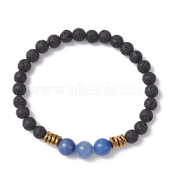 Natural & Synthetic Gemstone Round Beaded Stretch Bracelets for Men Women, Inner Diameter: 2-3/8 inch(6cm)(BJEW-JB12263-02)