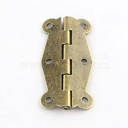 Wooden Box Accessories Metal Hinge, 180 Degree Fixed, Antique Bronze, 51x24x4mm, Hole: 3mm(IFIN-R203-52AB)