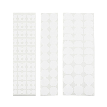 21 Sheets 3 Styles Flat Round Self-adhesive Stickers, for DIY Album Scrapbook, Greeting Card, Background Paper, White, 210~249x105~189x0.4mm, Flat Round: 50~60mm, 7 sheets/style