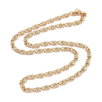 Ion Plating(IP) 304 Stainless Steel Lumachina Chain Necklaces, with Lobster Claw Clasps, Golden, 19.76 inch(50.2cm)