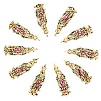 10Pcs Brass Micro Pave Cubic Zirconia Pendants, Real 18K Gold Plated, Long-Lasting Plated, Virgin Mary, Colorful, 27.5x10x2.5mm, Jump Ring: 5x1mm, 3mm Inner Diameter