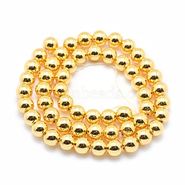 Electroplate Non-magnetic Synthetic Hematite Beads Strands(G-L485-01F-G)-3