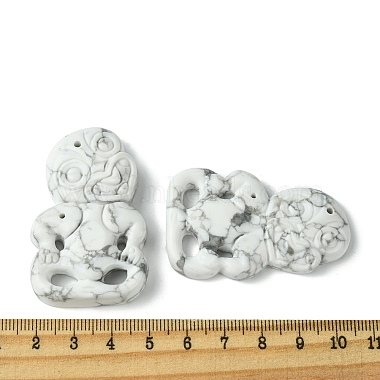 естественно Howlite большие кулоны(G-G113-01C)-3