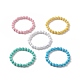 Bracelet extensible rond en acrylique avec perles croisées pour enfants(BJEW-JB09936)-1