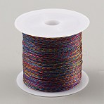 6-Ply Polyester Thread, Chinese Knotting Cord, for Woven Bracelet Necklace Making, Colorful, 0.4mm, about 54.68 Yards(50m)/Roll(OCOR-WH0079-82B-03)