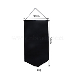 Cotton Wall Hanging Brooch Jewelry Banner Holder, for Badge Storage, with Random Color Hanging Cord & Wooden Stick, Rectangle, Black, 530x300mm(HJEW-WH0028-04A)