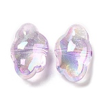 UV Plating Transparent Rainbow Iridescent Acrylic Beads, Cloud, Plum, 26x17x13mm, Hole: 2.1mm(OACR-C016-31D)
