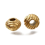 304 Stainless Steel Beads, Ion Plating(IP), Rondelle, Real 18K Gold Plated, 6.5x4.5mm, Hole: 2mm(STAS-L315-063A-G)
