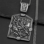 304 Stainless Steel Cross Knight Pendant Box Chain Necklaces for Men, Antique Silver, 23.62 inch(60cm)(FS-WG71F72-01)