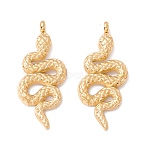 304 Stainless Steel Pendants, PVD Vacuum Plating, Long-Lasting Plated, Snake, Golden, 35x14x4mm, Hole: 2.4mm(STAS-G255-33G)