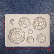 Food Grade Silicone Molds, Fondant Molds, For DIY Cake Decoration, Chocolate, Candy, UV Resin & Epoxy Resin Jewelry Making, Rose, Antique White, 62x88mm(X-DIY-I012-04)