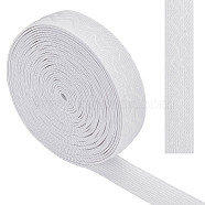 10 Yards Non-slip Transparent Silicone Polyester Elastic Band, Waved Soft Rubbers Elastic Belt, DIY Sewing Underwear Accessories, White, 20mm(SRIB-GF0001-26A-01)