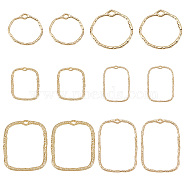 36Pcs 6 Styles Alloy Open Back Bezel Pendants, For DIY UV Resin, Epoxy Resin, Pressed Flower Jewelry, Rectangle & Ring, Light Gold, 21.5~46x17~32.5x1.5~2mm, Hole: 3~1.5mm, 6pcs/style(FIND-SC0004-14)