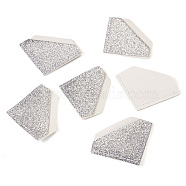 Glitter Imitation Leather Book Corner Protectors, Diamond Shape, Silver, 52x71.5x2mm(AJEW-TAC0038-03A)