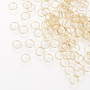 Brass Open Jump Rings, Golden, 21 Gauge, 6x0.7mm, Inner Diameter: 5mm, about 119pcs/5g(X-KK-R037-182G)