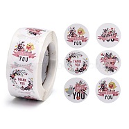 1 Inch Thank You Roll Stickers, Self-Adhesive Paper Gift Tag Stickers, for Party, Decorative Presents, Word, 24.5mm, 500pcs/roll(DIY-E023-07C)