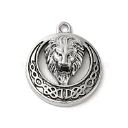 Tibetan Style Alloy Pendant, Leopard, Antique Silver, 37.5x32.5x9mm, Hole: 2.5mm(FIND-A042-03AS)