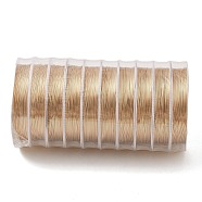 10 Rolls Round Copper Wire, Long-Lasting Plated, Light Gold, 26 Gauge, 0.4mm, 8m/roll(CWIR-C003-01C-KCG)