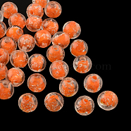 Handmade Luminous Lampwork Beads, Round, Dark Orange, 8mm, Hole: 1mm(X-LAMP-R125-8mm-05)